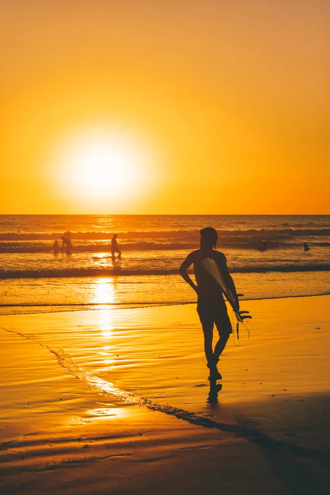 Sunset surfing in Santa Teresa
