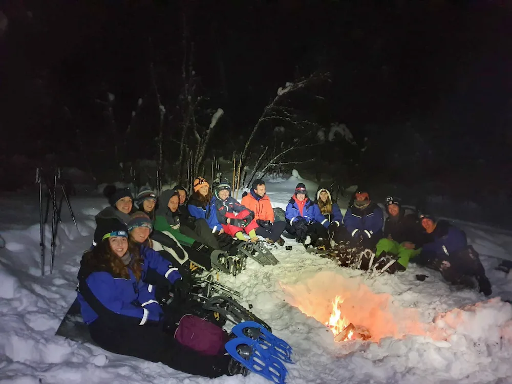 Me and my group in Lapland, all cozy in our winter gear during our snowshoe hike