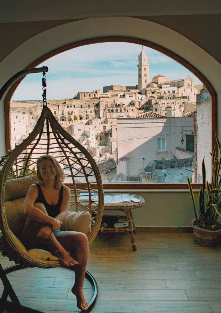 Relaxing at our hotel The View Matera