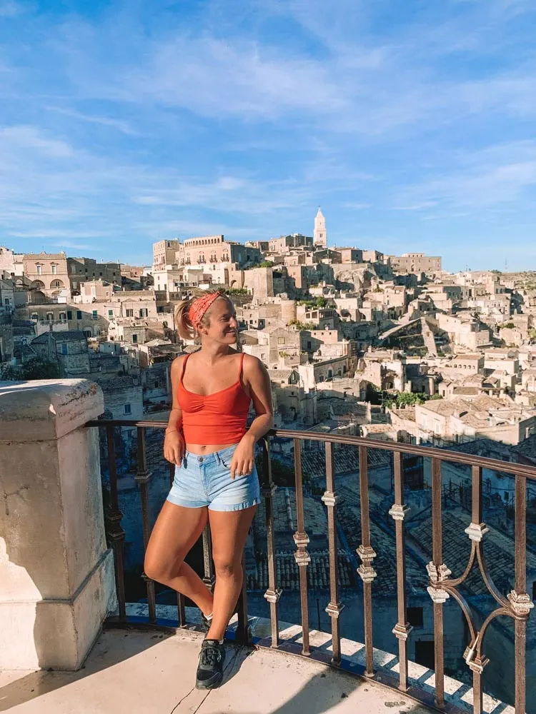 Enjoying the view over the Sassi of Matera in Italy