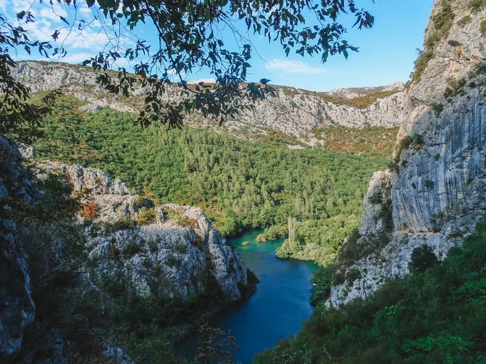 Views over the Cetina River and Canyon in Omis, Croatia