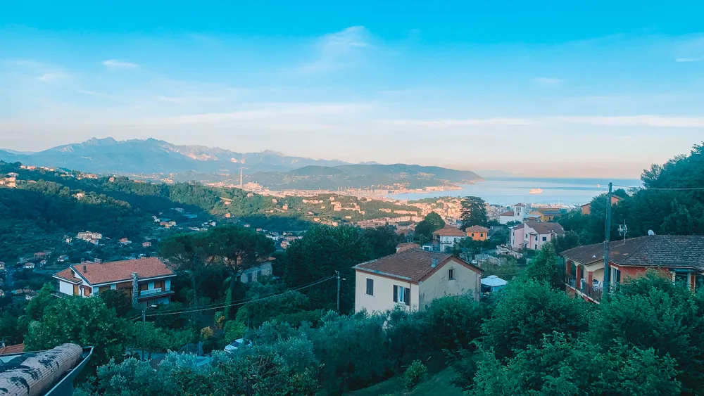 View over La Spezia from La Foce, Italy