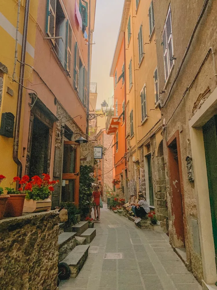 The cute streets of Corniglia in Cinque Terre, Italy - the best place to stay in Cinque Terre for a quiet vacation