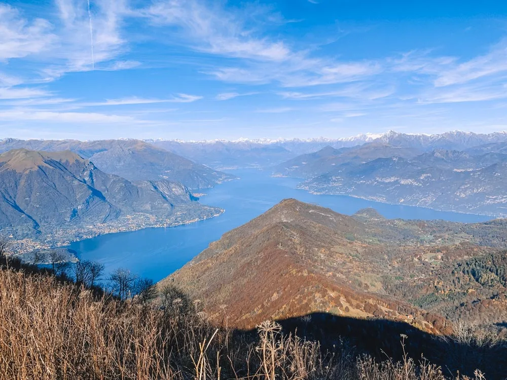 The view from the peak of Monte San Primo in Lake Como, Italy