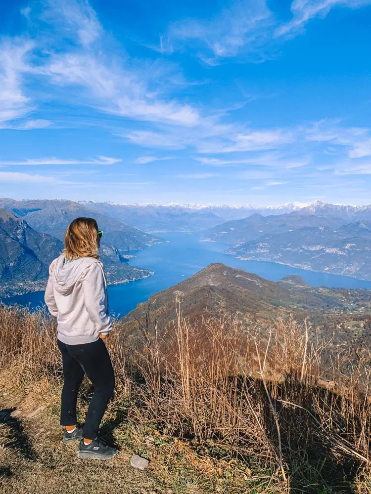 Enjoying the view from the peak of Monte San Primo in Lake Como, Italy