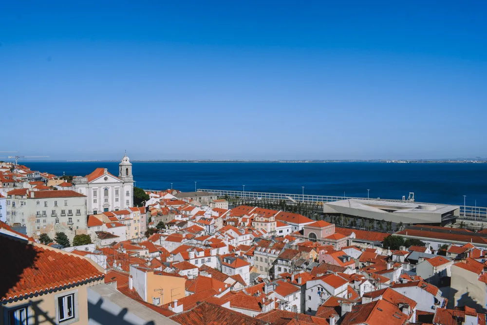 The view over Lisbon and the river from Miradouro de Santa Luzia