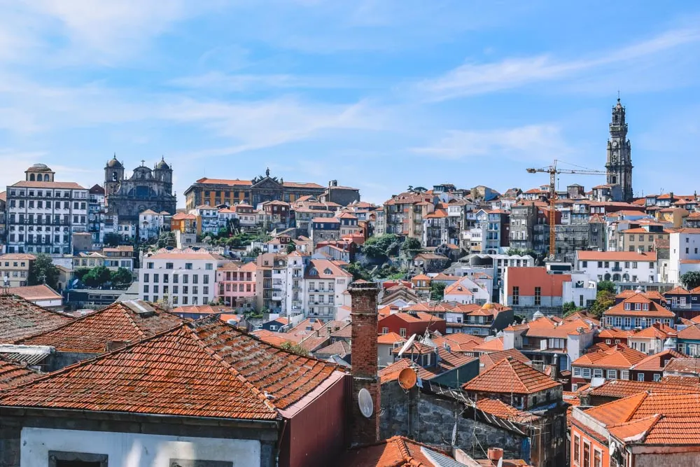 View over the rooftops of Porto from Porto Cathedral - one of the best places to stay in Porto