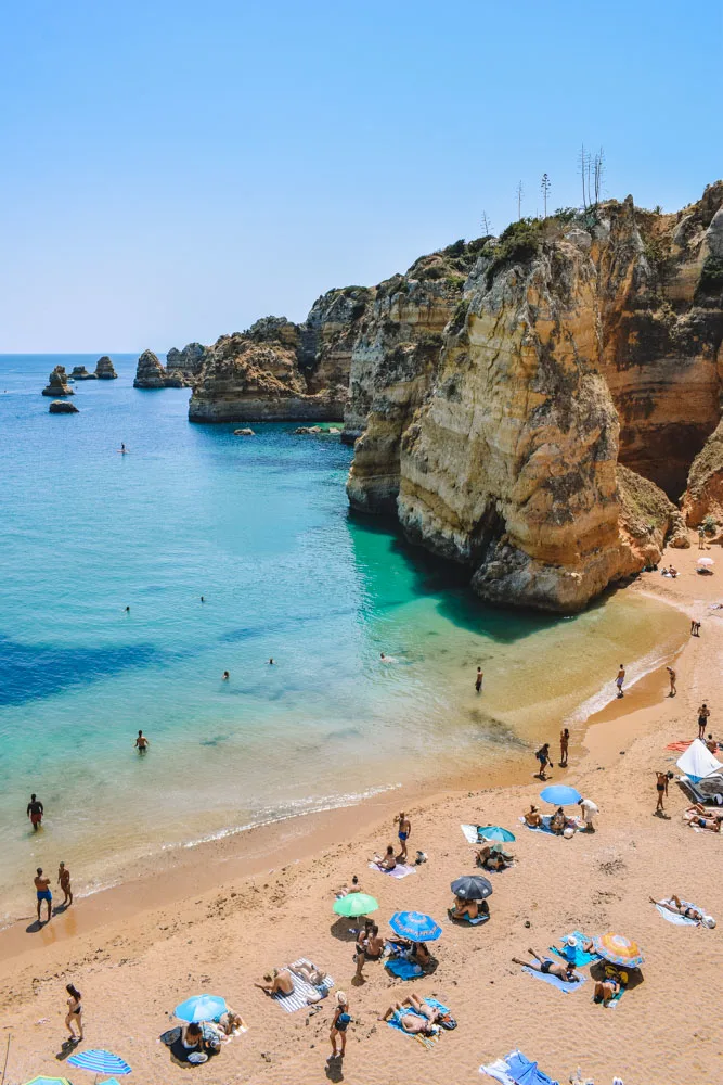 View over Praia de Dona Ana in the Algarve, Portugal