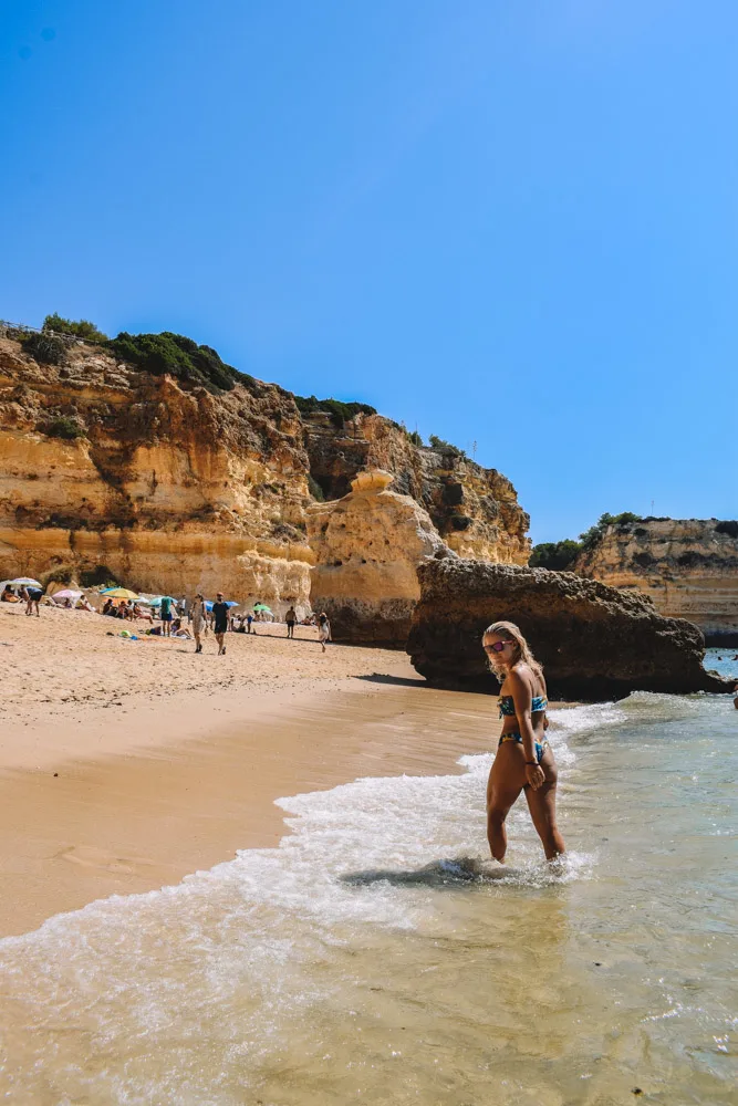 Relaxing at Praia da Marinha in the Algarve, Portugal