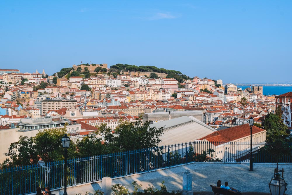 The view over Lisbon from Miradouro de Sao Pedro de Alcantara