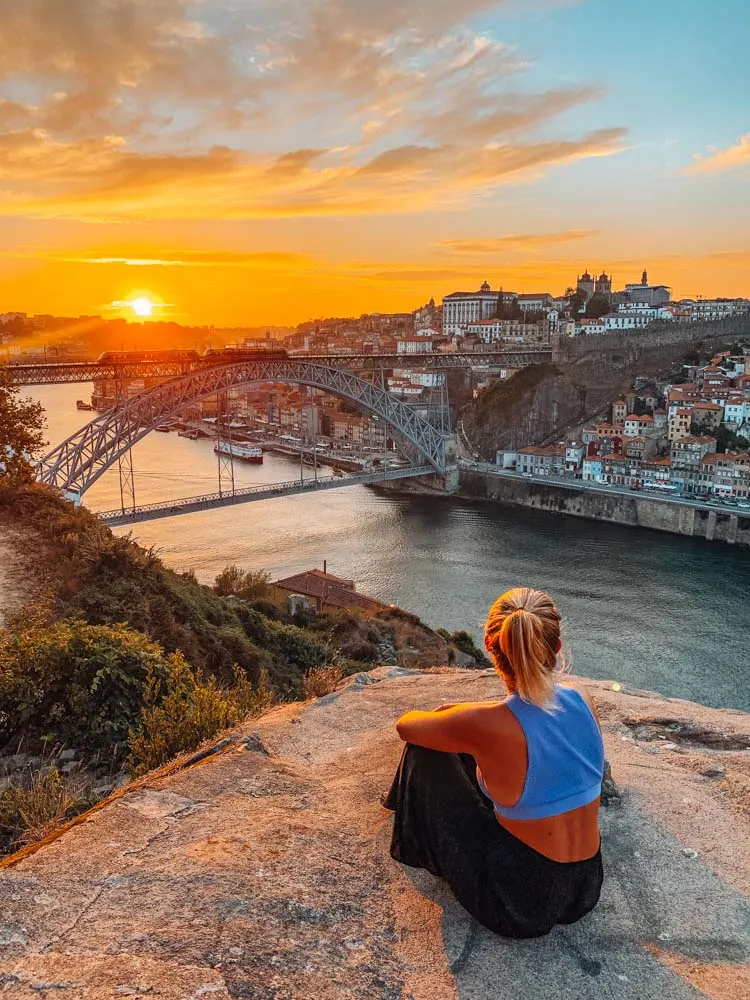 Enjoying the sunset over Porto and the Douro River