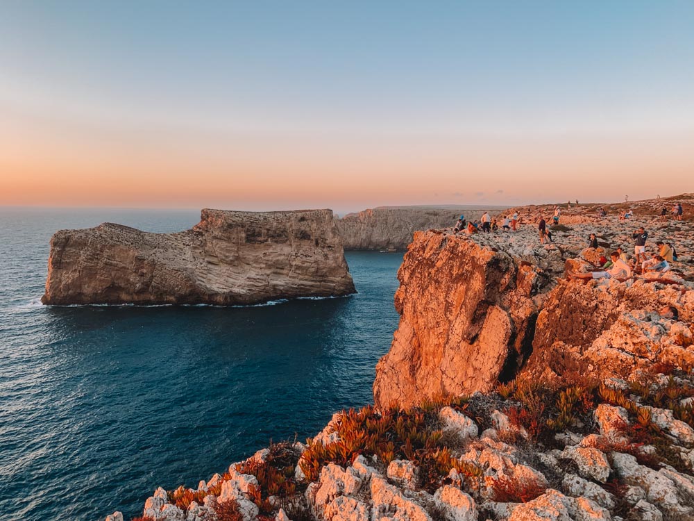 The cliffs of Cabo de Sao Vincente at sunset