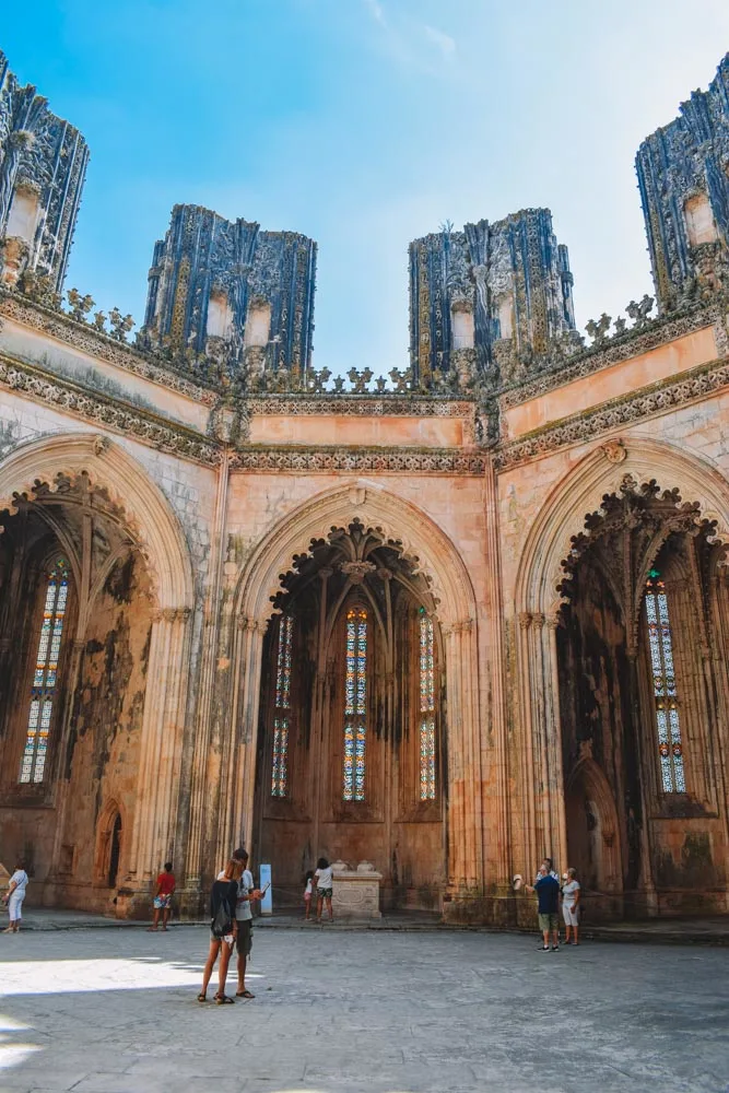 The unfinished chapels of Batalha Monastery in Portugal