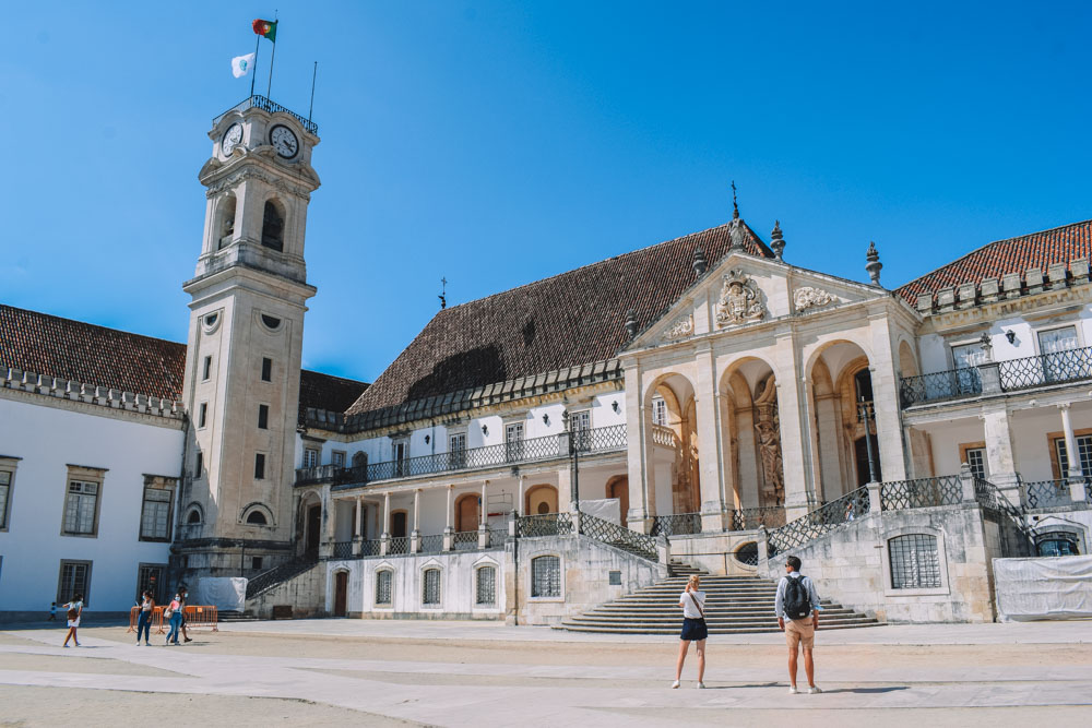 Exploring the main square of the University of Coimbra