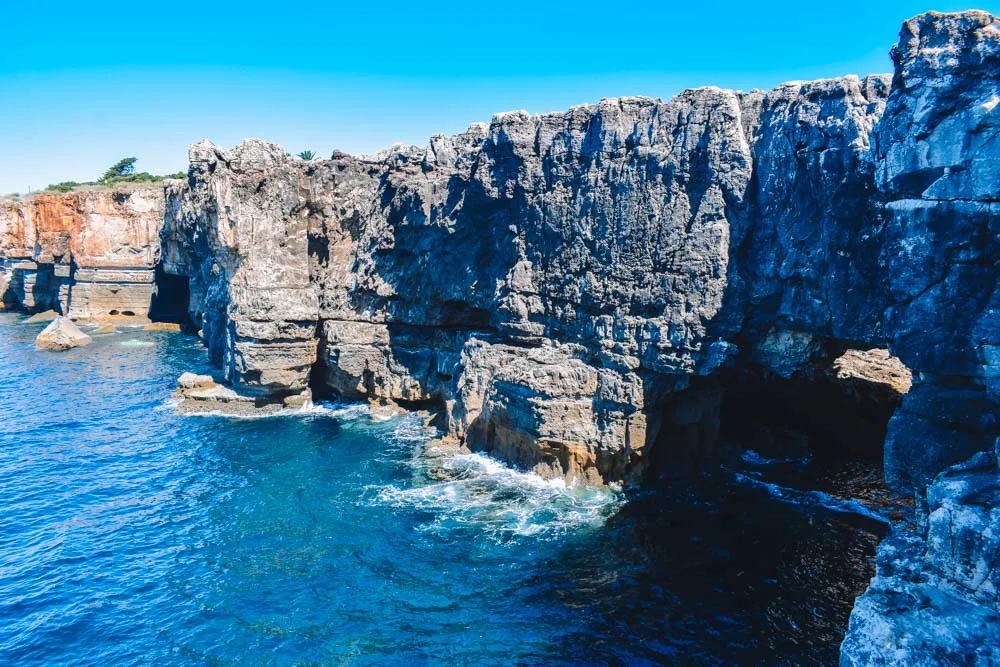 The cliffs and coastline by Boca do Inferno