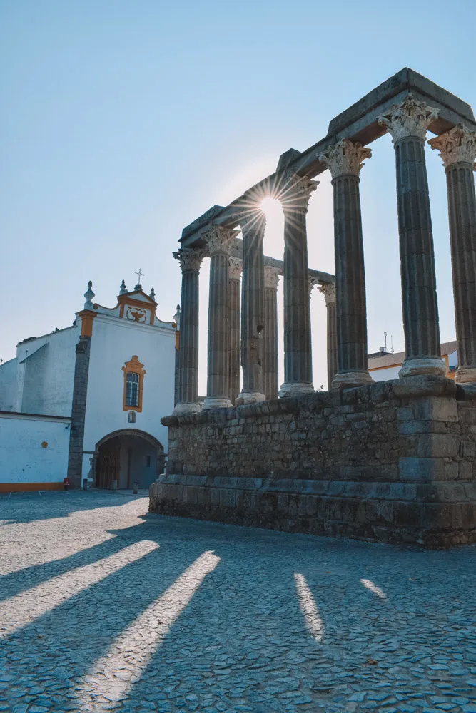 The Roman Temple in Evora, Portugal - one of the must see stops on any Lisbon to Evora day tour