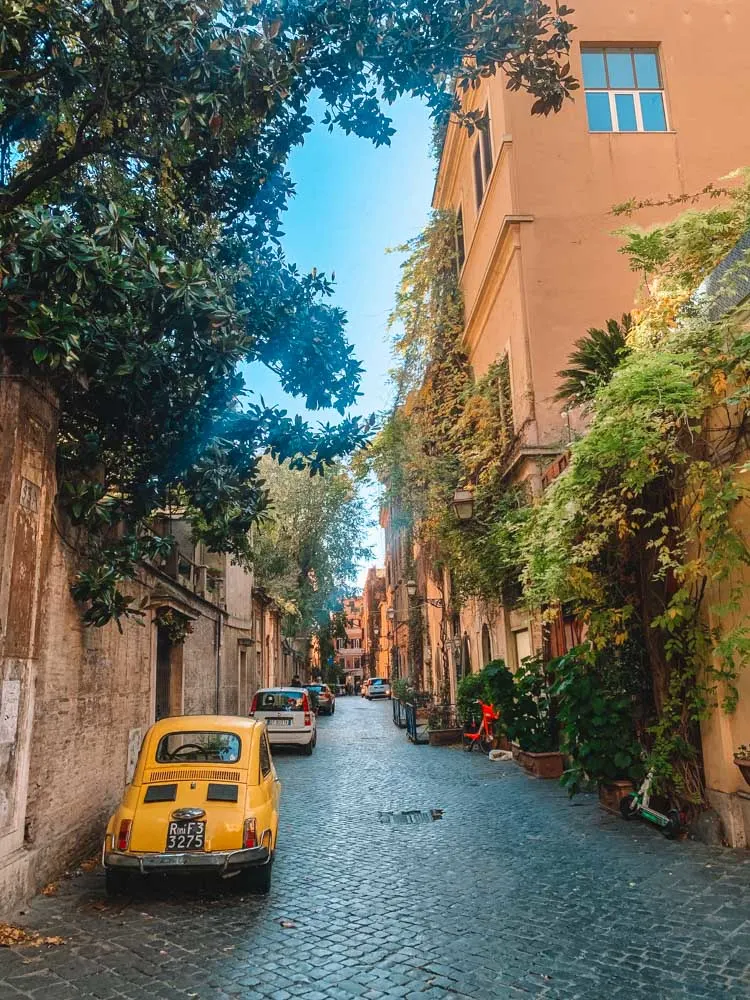 Wandering along the cute cobbled streets of Rome, Italy
