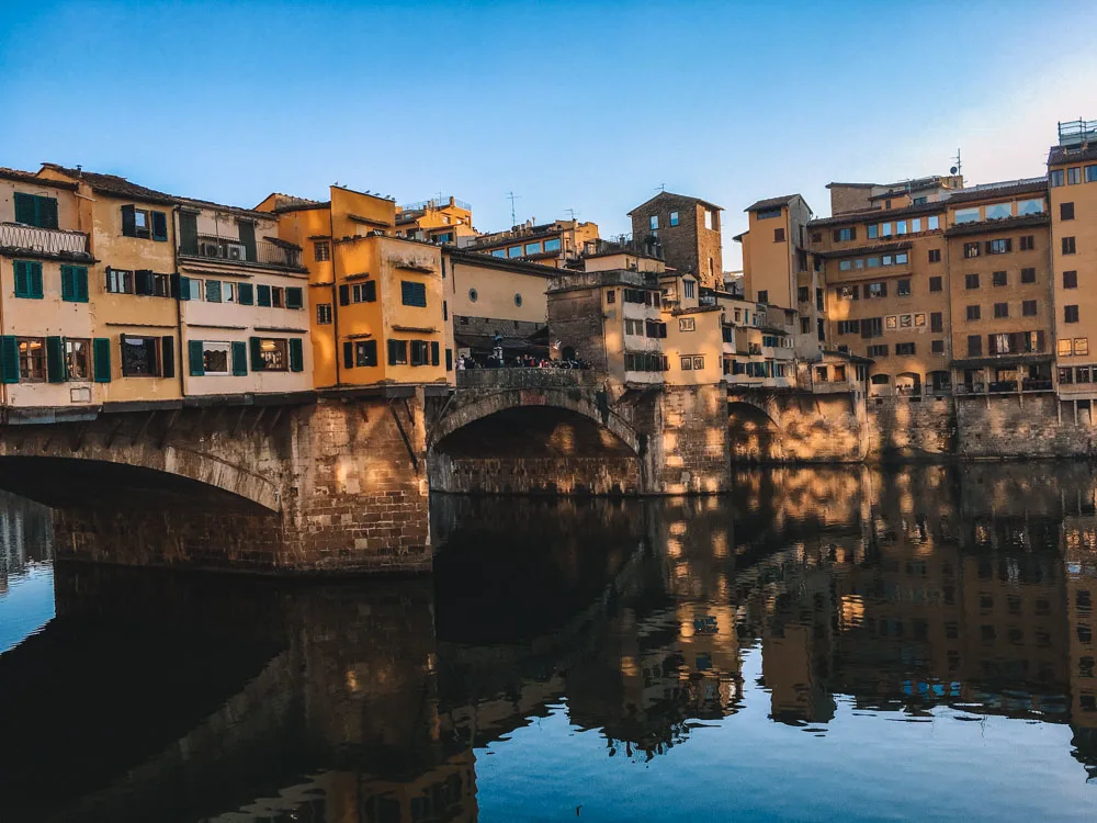 Light reflections at Ponte Vecchio in Florence