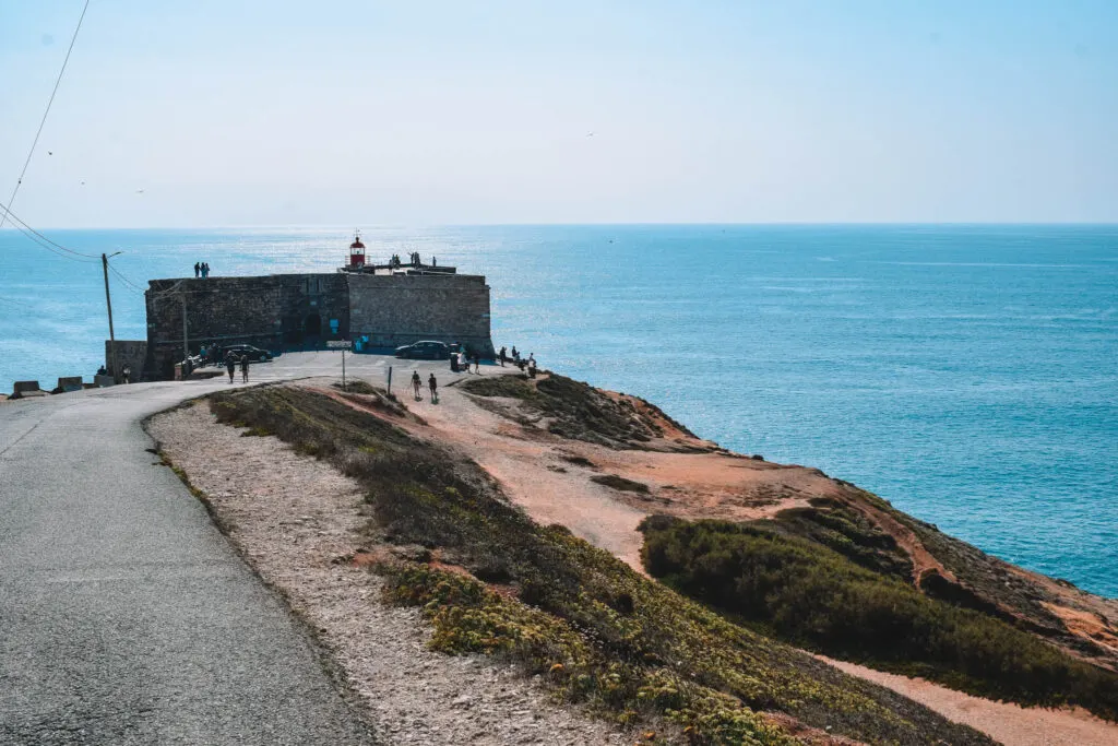 View over Nazaré Lighthouse and the ocean