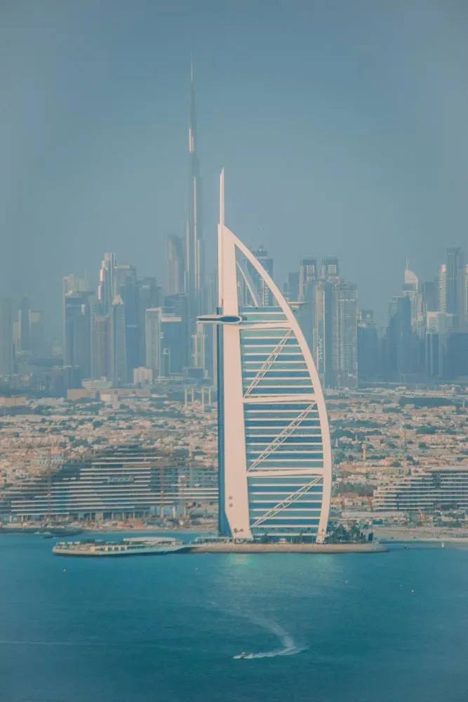 The iconic sail shape of Burj al Arab in Dubai