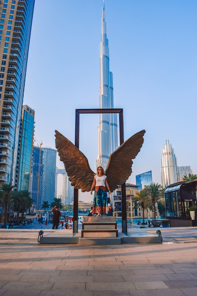 The Wings of Mexico statue in Downtown Dubai