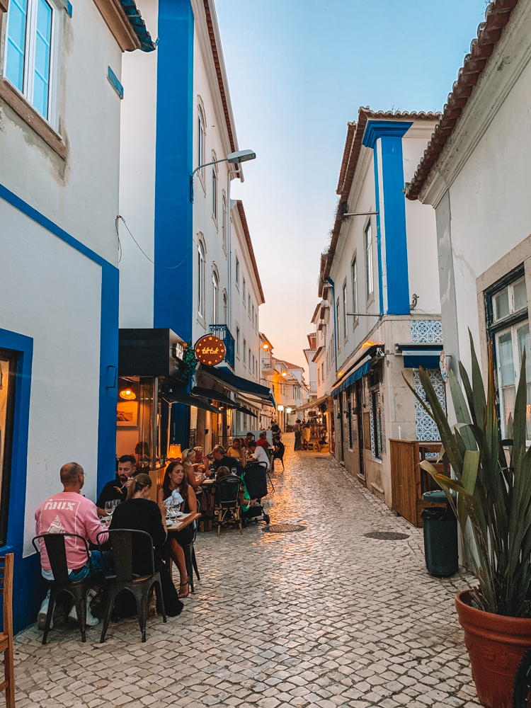 The cute streets of Ericeira Old Town centre