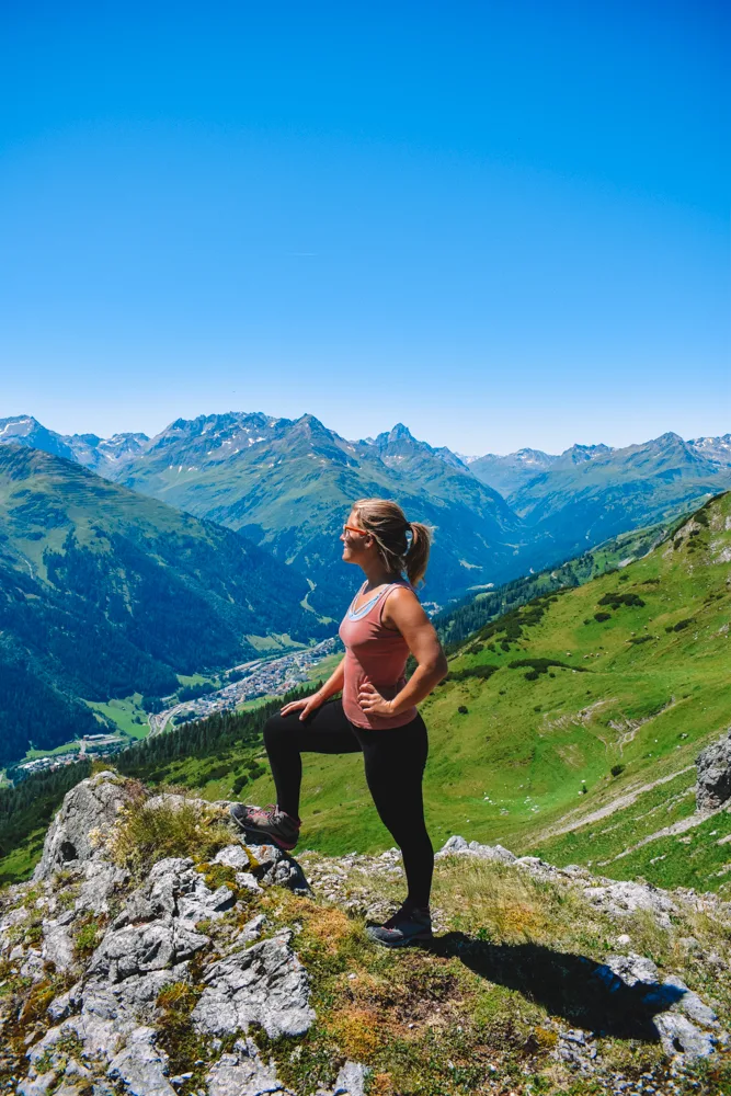 Enjoying the mountain views during our hike to Leutkircher Hütte