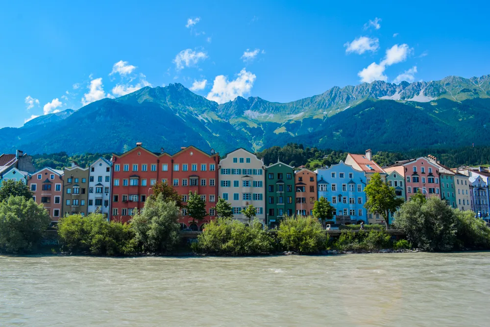 Beautiful mountain and river views in Innsbruck