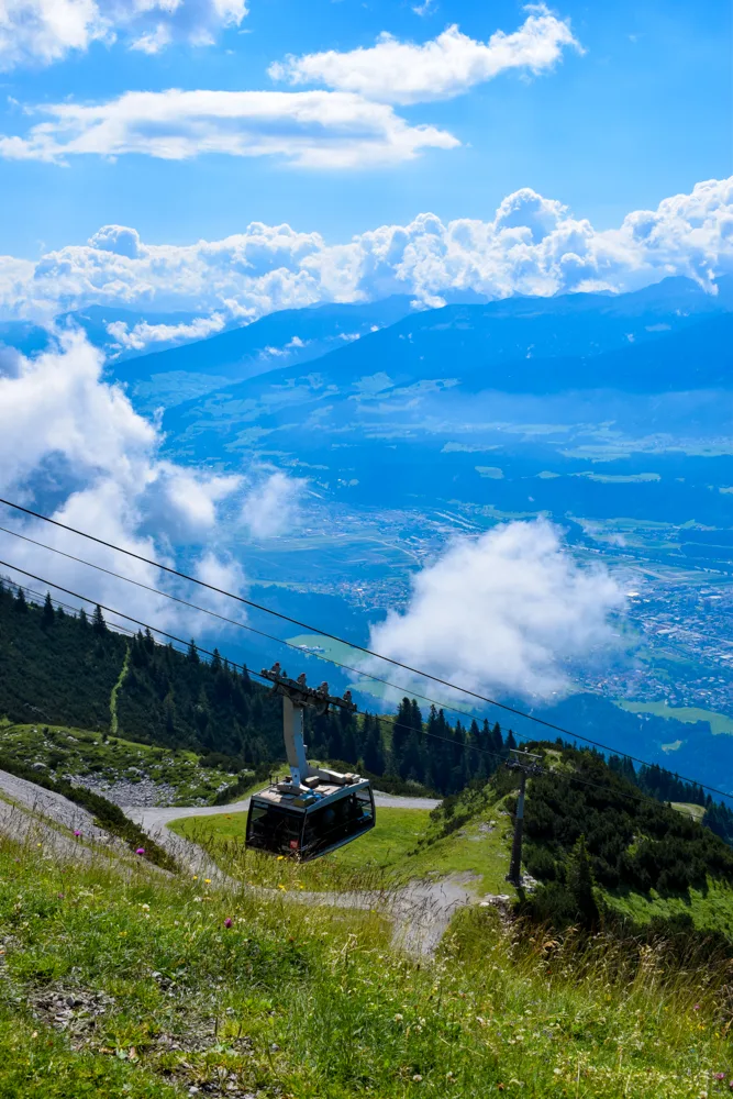 The scenic cable car that will take you up to Nordkette