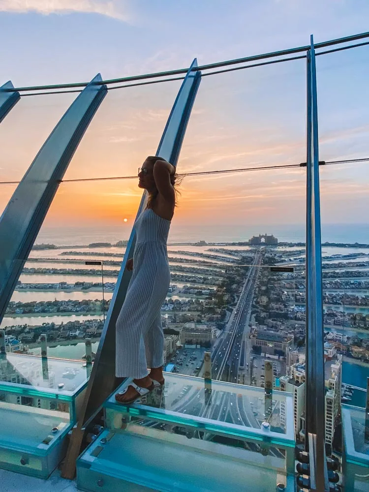 Enjoying the sunset from The View at The Palm in Dubai