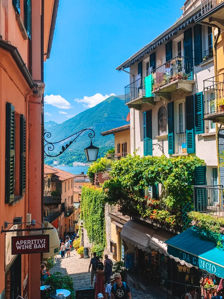 The picturesque streets and views of Bellagio in Lake Como, Italy