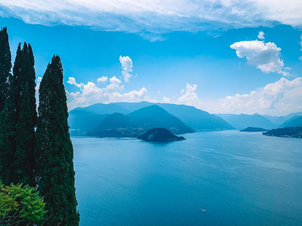 Views over Lake Como from Castello di Vezio near Varenna - one of the best areas to stay in Lake Como