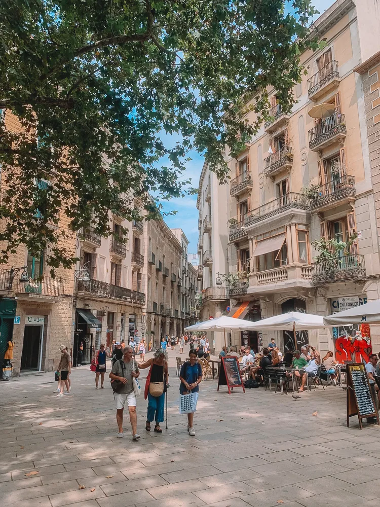Wandering through the streets of the Gothic Quarter in Barcelona, Spain