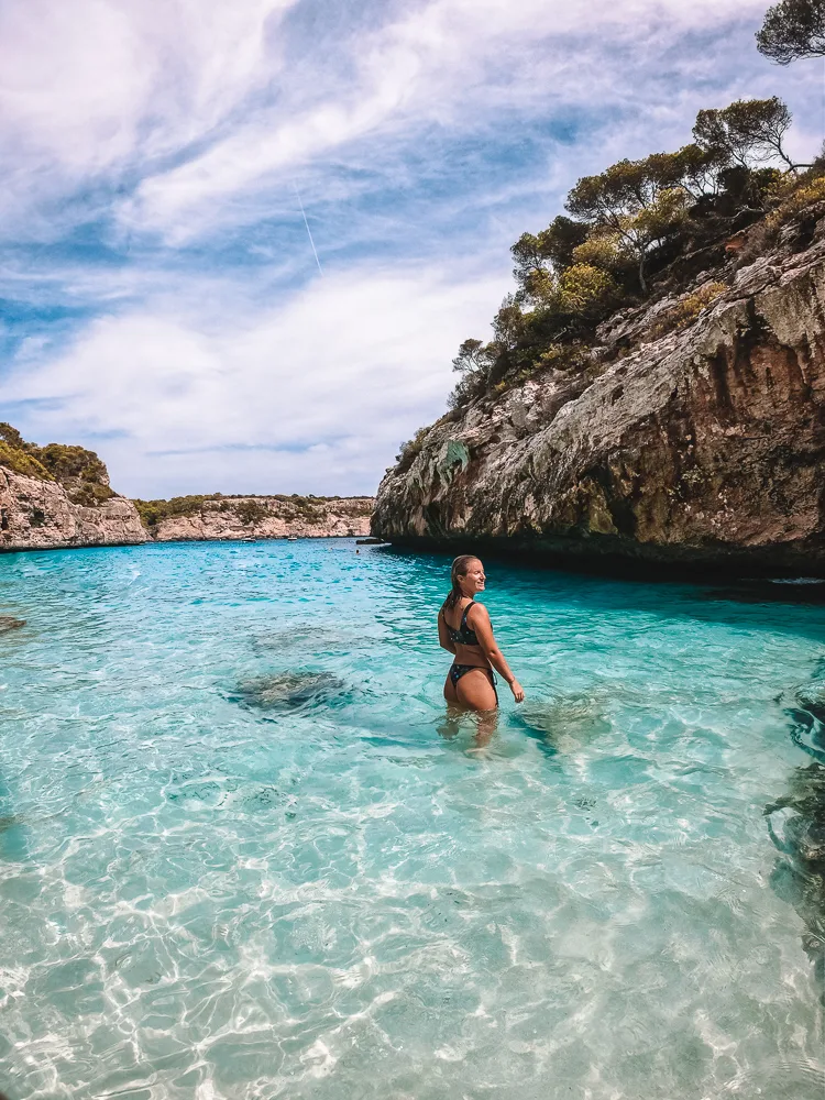 Enjoying the crystal clear water of Cala des Moros in Mallorca
