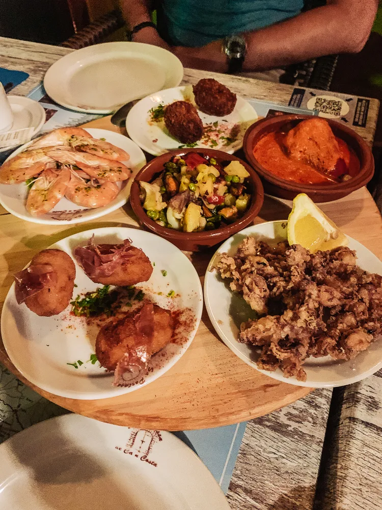 Our delicious tapas selection from Sa Portassa in Alcudia, Mallorca 