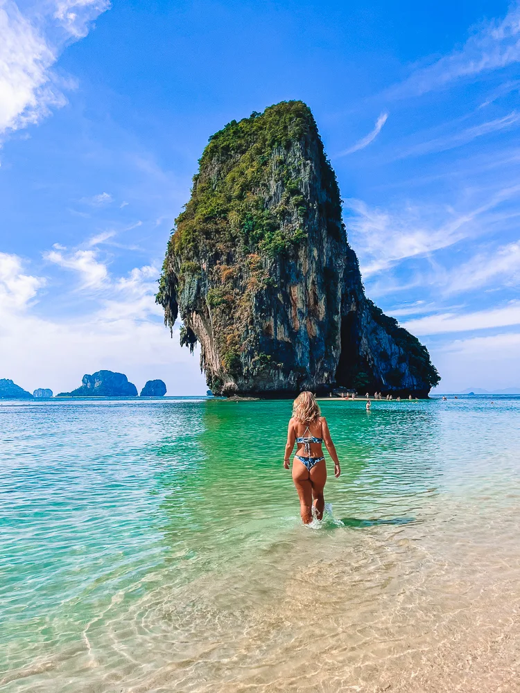 Enjoying the beautiful Phra Nang Cave Beach early in the morning - one of my favourite things to do in Railay Beach