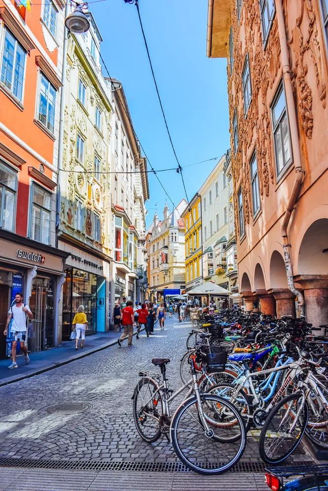 The beautiful streets of Graz in Austria