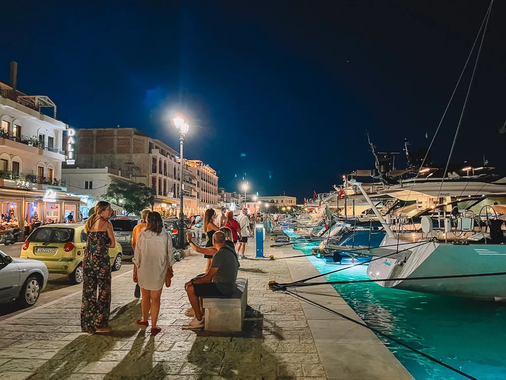 Walking along the harbour of Zante Town