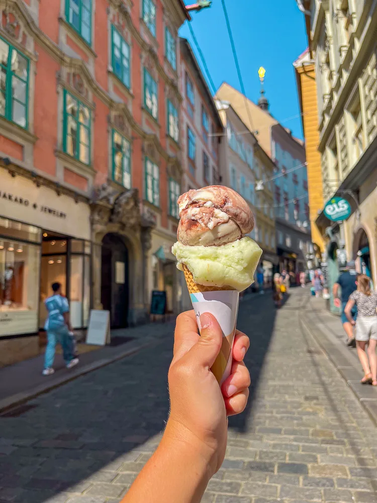 The tasty vegan ice cream from Die Eisperle in Graz, Austria