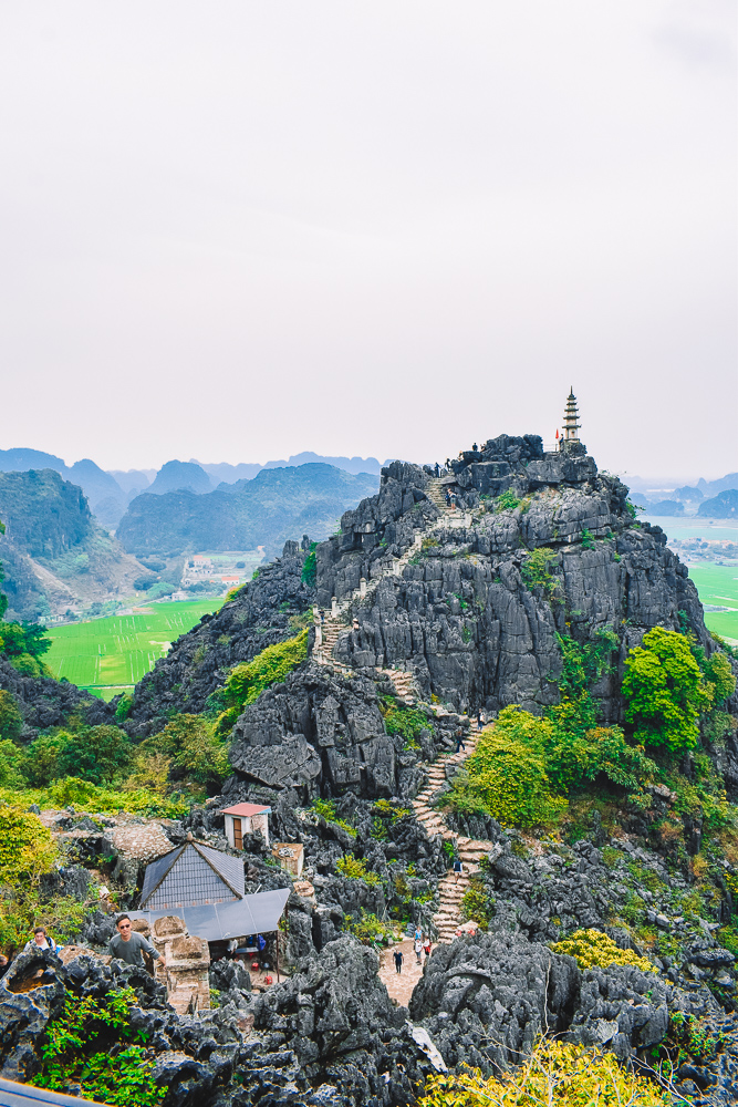 The view over Ninh Binh and the Hang Mua Pagoda, in Vietnam, from Hang Mua Cave Viewpoint 