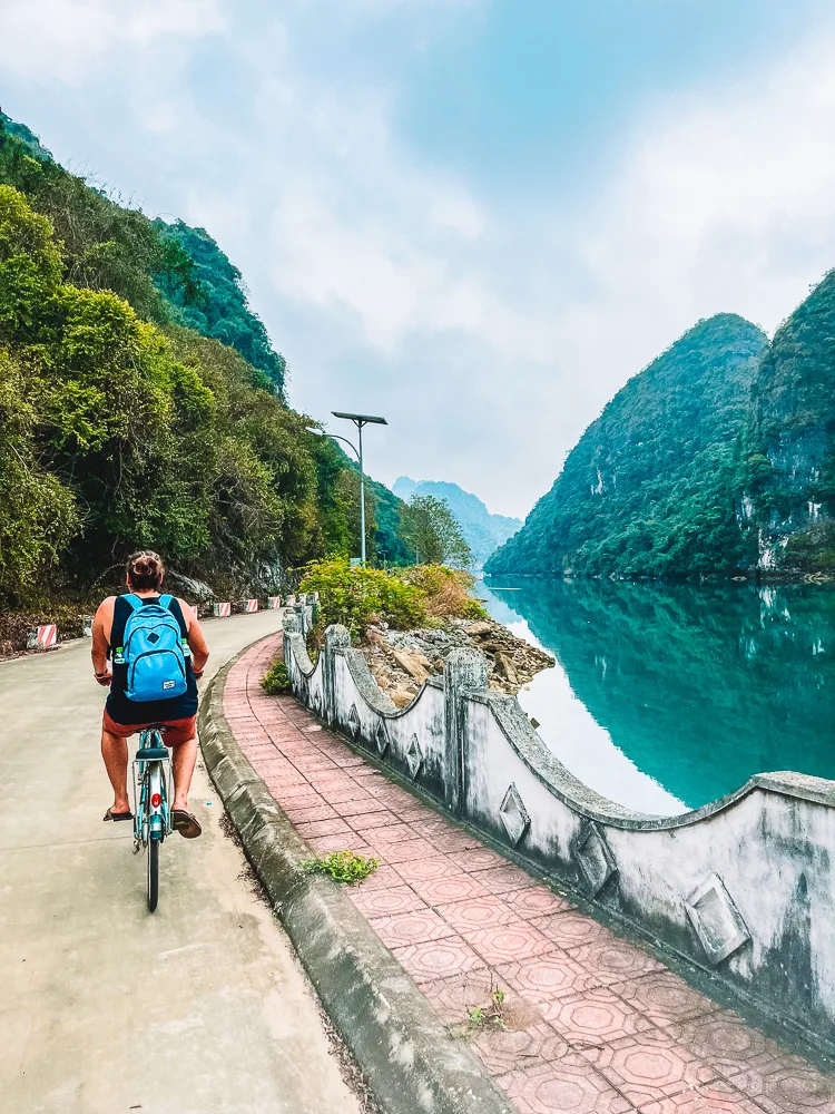 Cycling around Cat Ba Island in Halong Bay, Vietnam