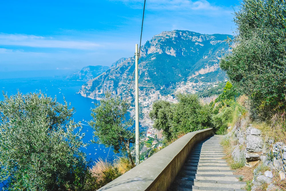 Beautiful views during the Path of the Gods hike in Amalfi Coast, Italy