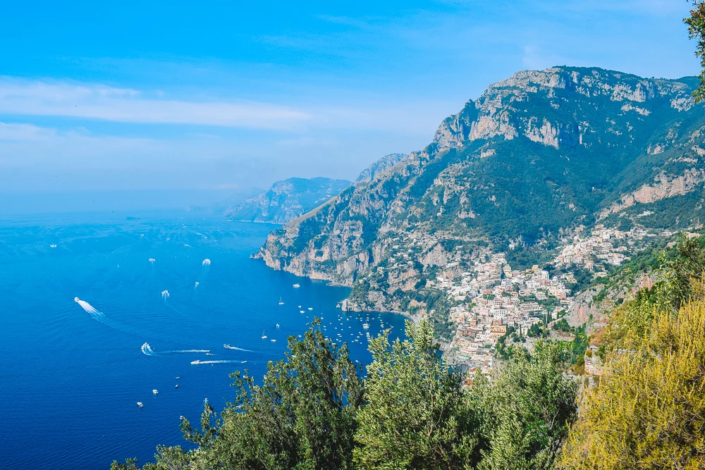 Beautiful views during the Path of the Gods hike in Amalfi Coast, Italy