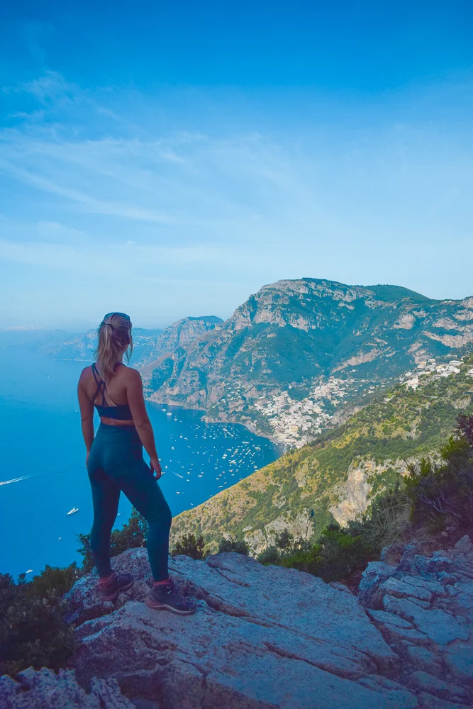Enjoying the views during our Path of the Gods hike in Amalfi Coast, Italy