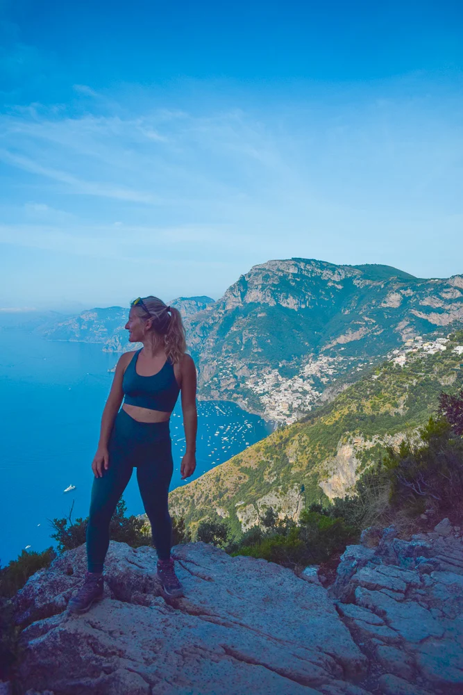 Enjoying the views during our Path of the Gods hike in Amalfi Coast, Italy