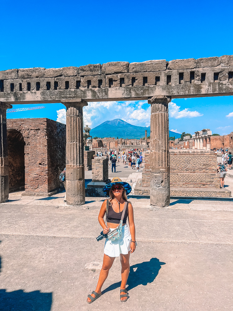 Tourist mode on while exploring Pompeii in Italy