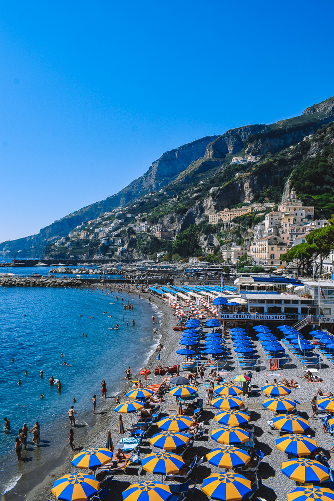 The main beach in Amalfi Town, Italy