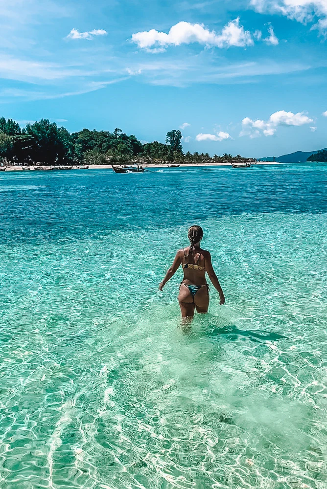 Enjoying the beautiful crystal clear waters of Koh Lipe, Thailand