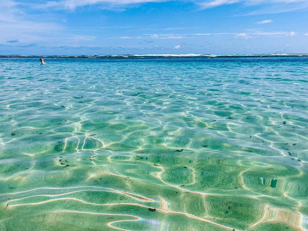 The stunning crystal clear water of Melasti Beach in Bali, Indonesia