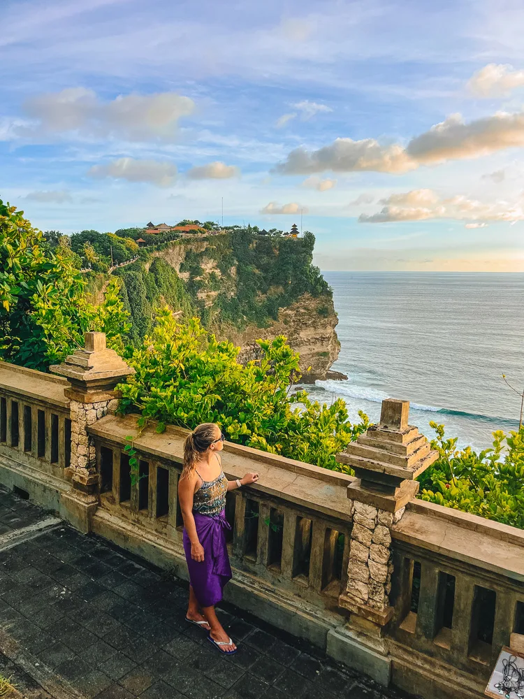 Exploring Uluwatu Temple in Bali during golden hour